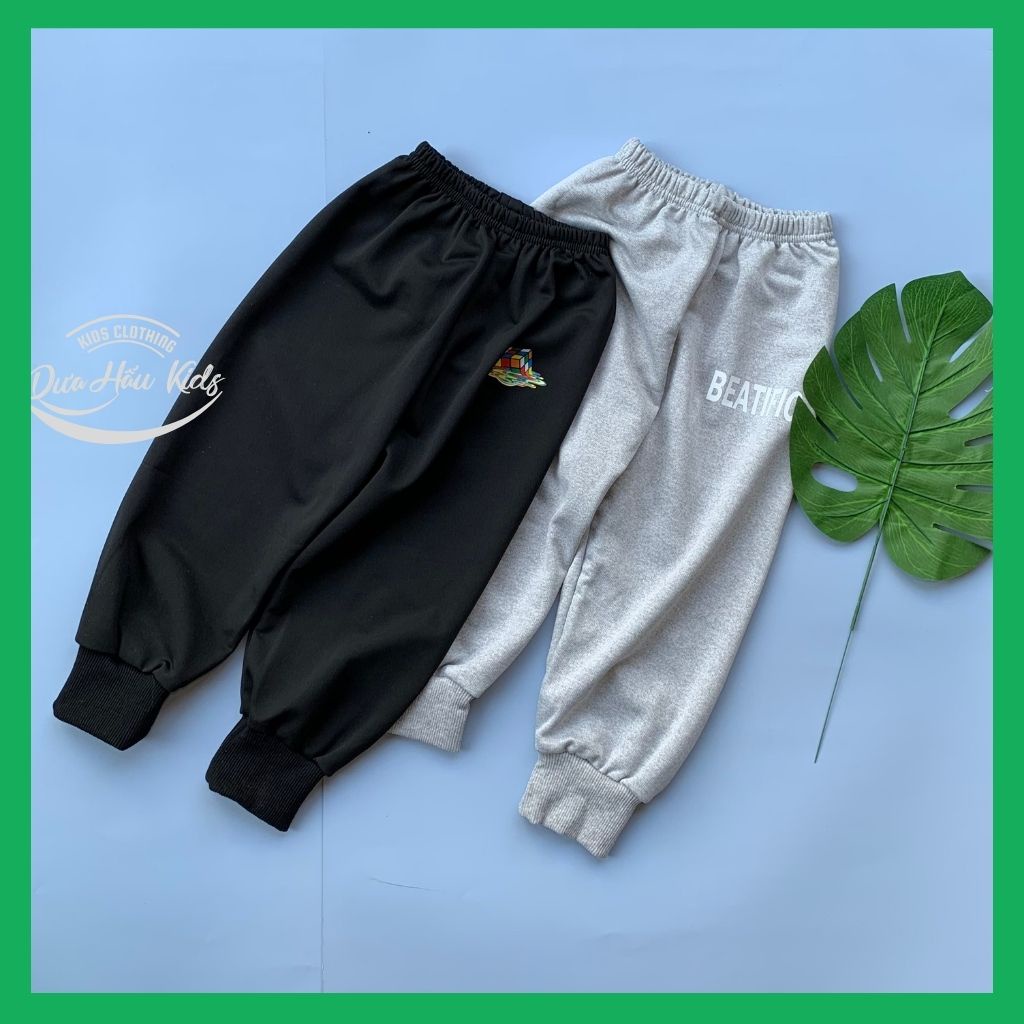 Quần dài thu đông nỉ da cá bo gấu cho bé trai bé gái size 90 - 120.