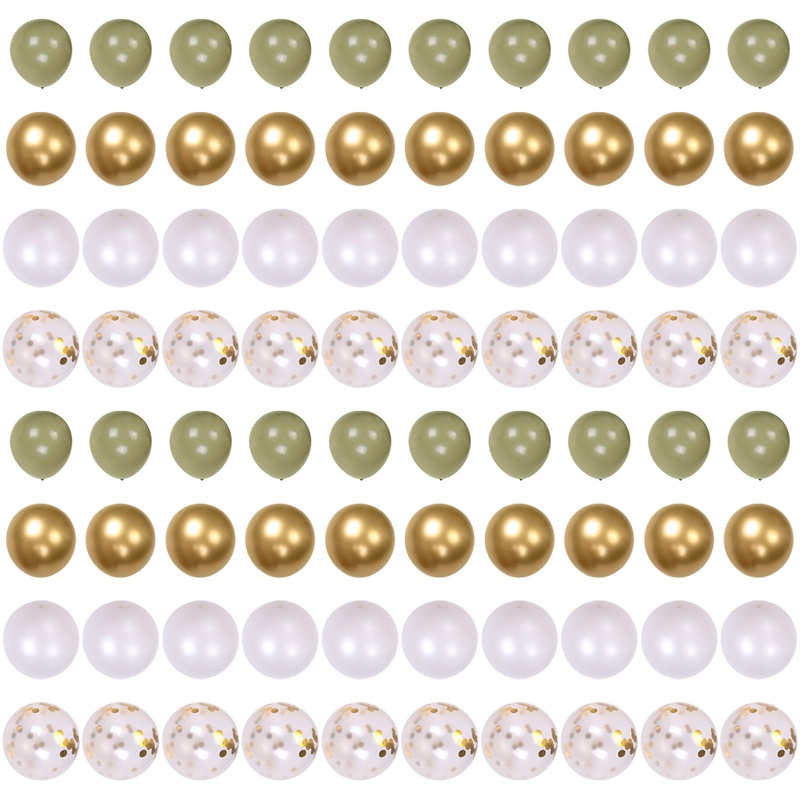 1 Set Bong Bóng Lá Bạch Đàn Màu Trắng / Vàng Ngọc Trai Trang Trí Tiệc Sinh Nhật / Đám Cưới