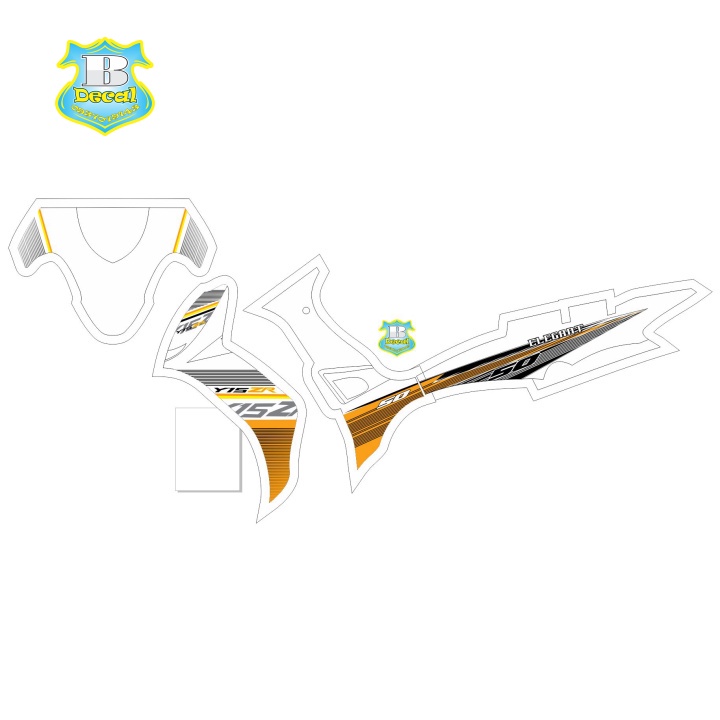 FREE SHIP + QUÀ TẶNG Tem rời elegant 50 2016 Y15ZR dán xe trắng