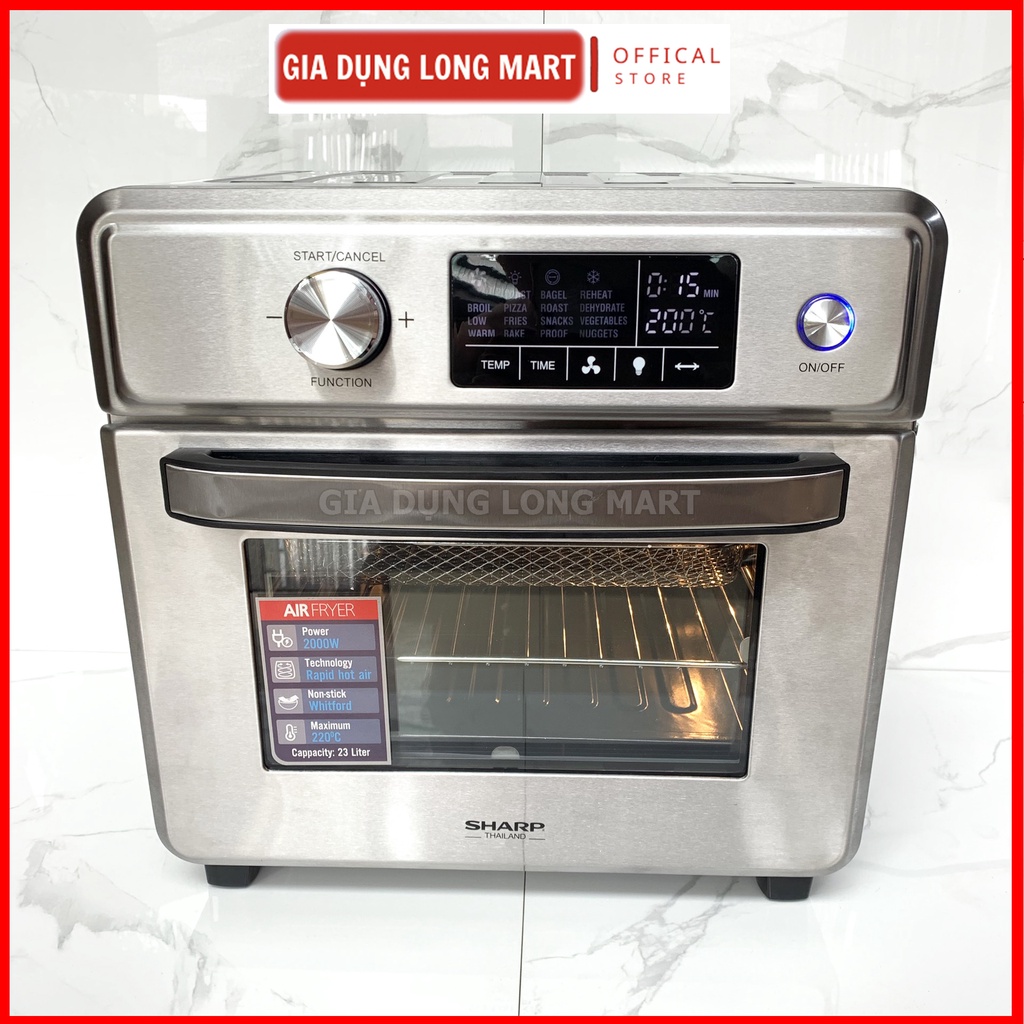 Lò nướng đa năng kiêm nồi chiên không dầu Sharp 23L Công nghệ ThaiLand, công suất 2000W - Bảo hành 12 tháng
