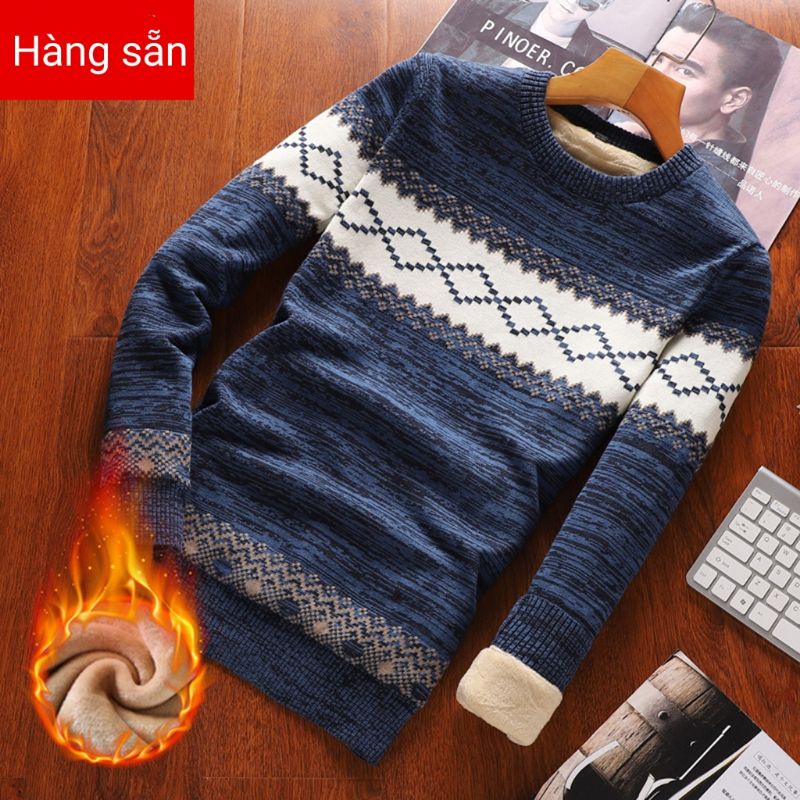 PH04 Áo len lót nỉ siêu ấm hoạ tiết thổ cẩm hàng QCCC