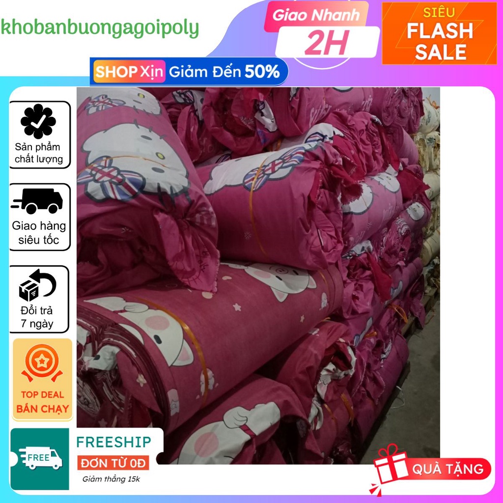 Combo 20m vải may ga giường,rèm cửa khổ rộng 2m3 chất cotton poly, heo đỏ