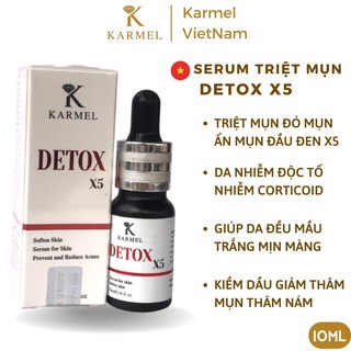 Serum Detox X5 - Xoá Mụn Da Sần Vỏ Cam, Mờ Thâm Nám Kiềm Dầu Thu Nhỏ Lỗ Chân Lông Giúp Da Đều Mầu Trắng Da Kamel(Karmel)