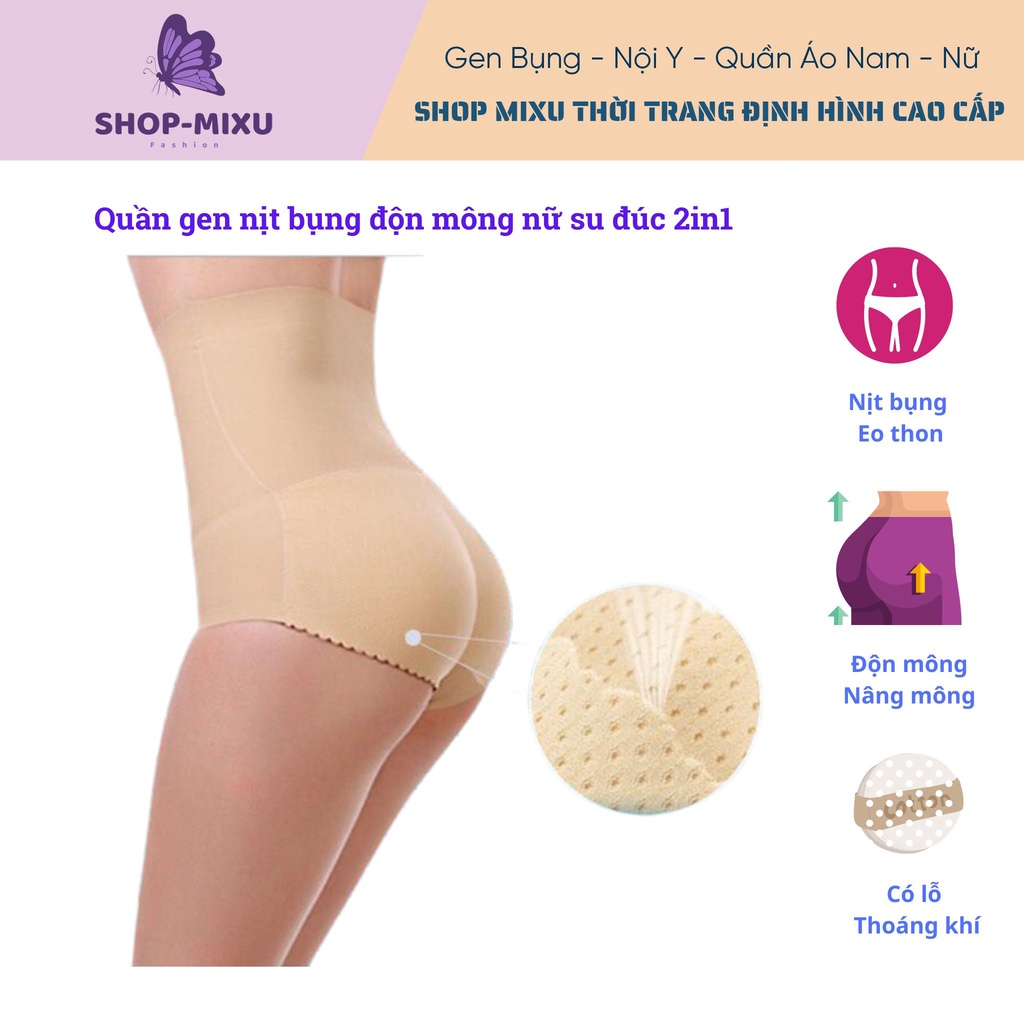 Quần gen bụng độn mông nữ su đúc gen nịt bụng 2in1 nâng mông, eo thon, mông cong dáng đẹp tự nhiên