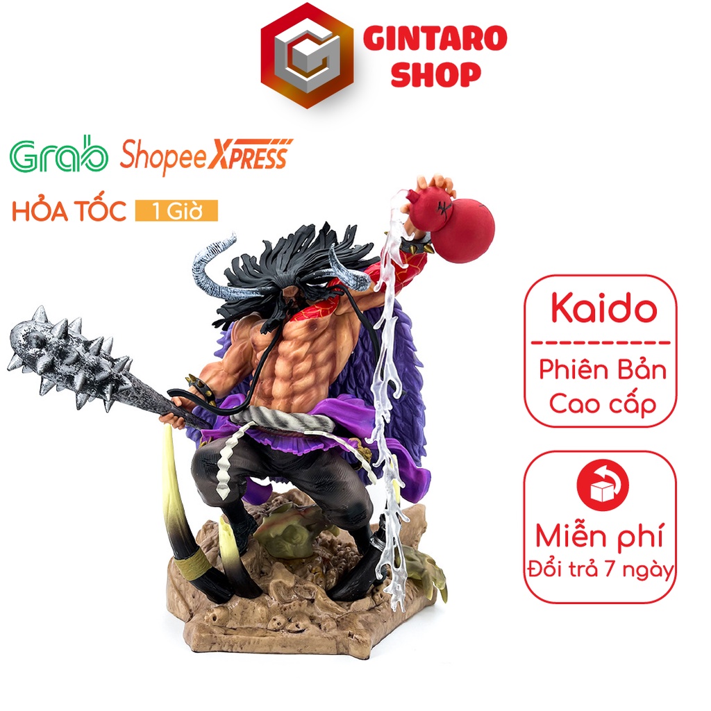 Mô hình One Piece Kaido phiên bản cao cấp cực kỳ sắc nét và chi tiết, Mô hình tứ hoàng Kaido cao 32cm Fullbox