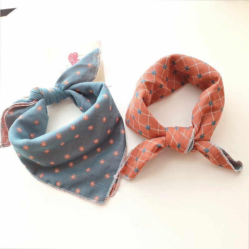 Khăn Choàng Cổ Hình Tam Giác / Vuông Chất Liệu Cotton Mỏng Thời Trang Cho Bé