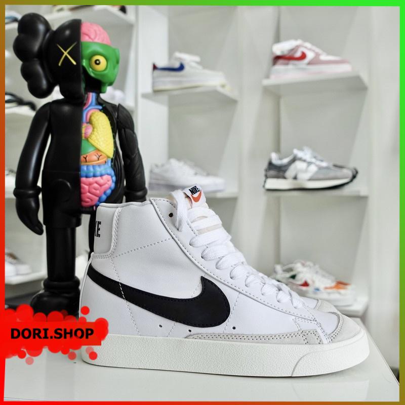 Giày Thể Thao Blazer Mid 77 Trắng Đen, Giày Nam Nữ Cao Cổ Hot Trend 2022