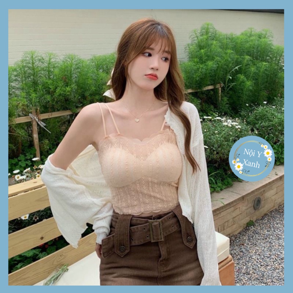 Áo Lót Lụa Hai Dây Quấn Ngực Thời Trang Quyến Rũ Cho Nữ nội y xanh, chất đẹp, deal tốt