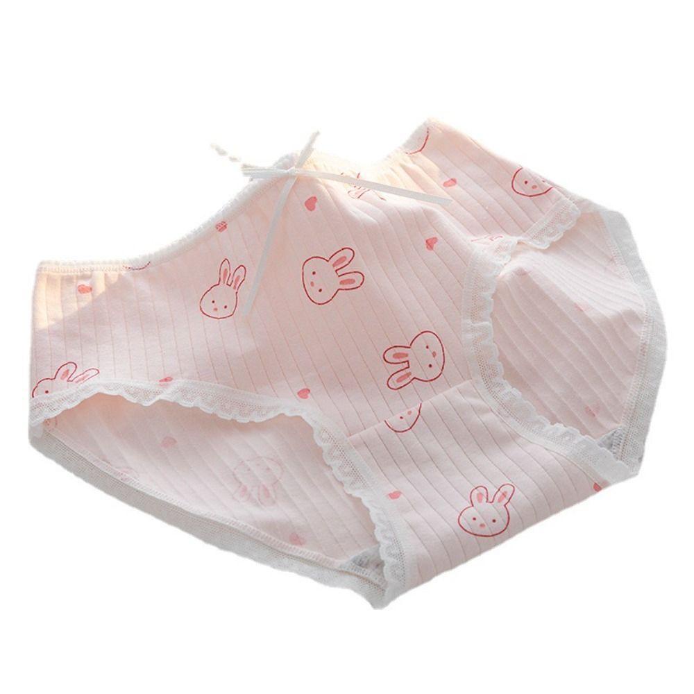 Quần Lót Cotton Lưng Vừa In Hình Thỏ Phong Cách Hàn Quốc Cho Nữ