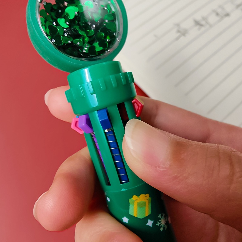 Bút Bi 10 Màu Sắc Lấp Lánh Ngòi 0.5mm