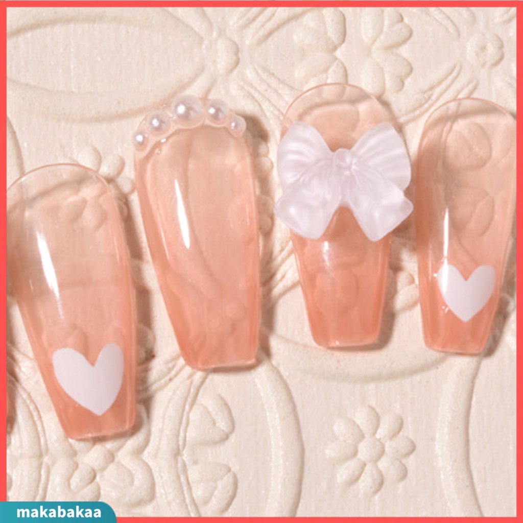 Bộ 30 hạt phụ kiện trang trí móng tay thủ công hình nơ 3d bằng nhựa resin đính đá bắt mắt