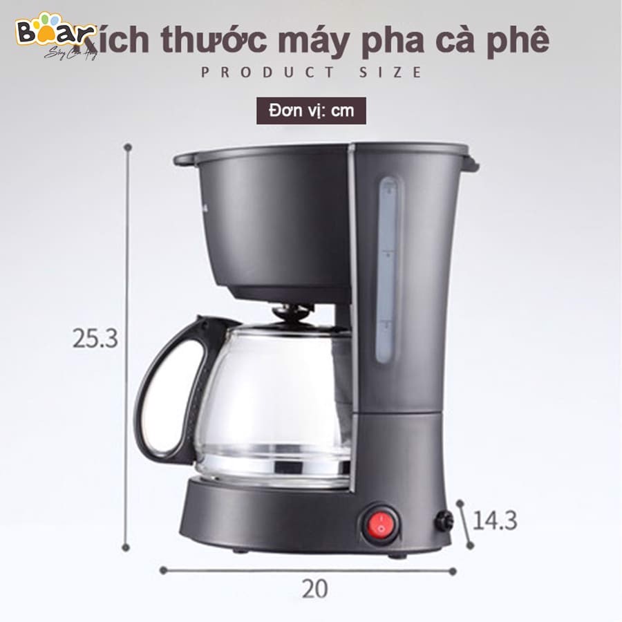 Hình ảnh Máy pha cà phê (cafe) mini tự động đa năng Bear B06V2(KFJ-403), Dùng pha trà, caphe,coffee, dung tích 0.6L - HAPOS #7