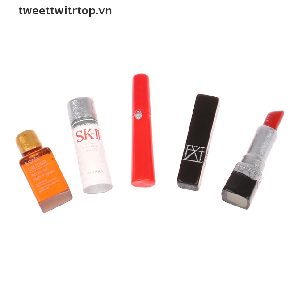 Set 5 Son Môi Mini Tỉ Lệ 1: 12 Dùng Để Trang Trí Nhà Búp Bê