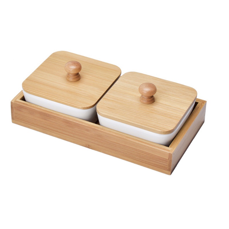 Khay Đựng Gia Vị Chia Ngăn Bằng Gỗ Tre Tiện Dụng Cho Nhà Bếp