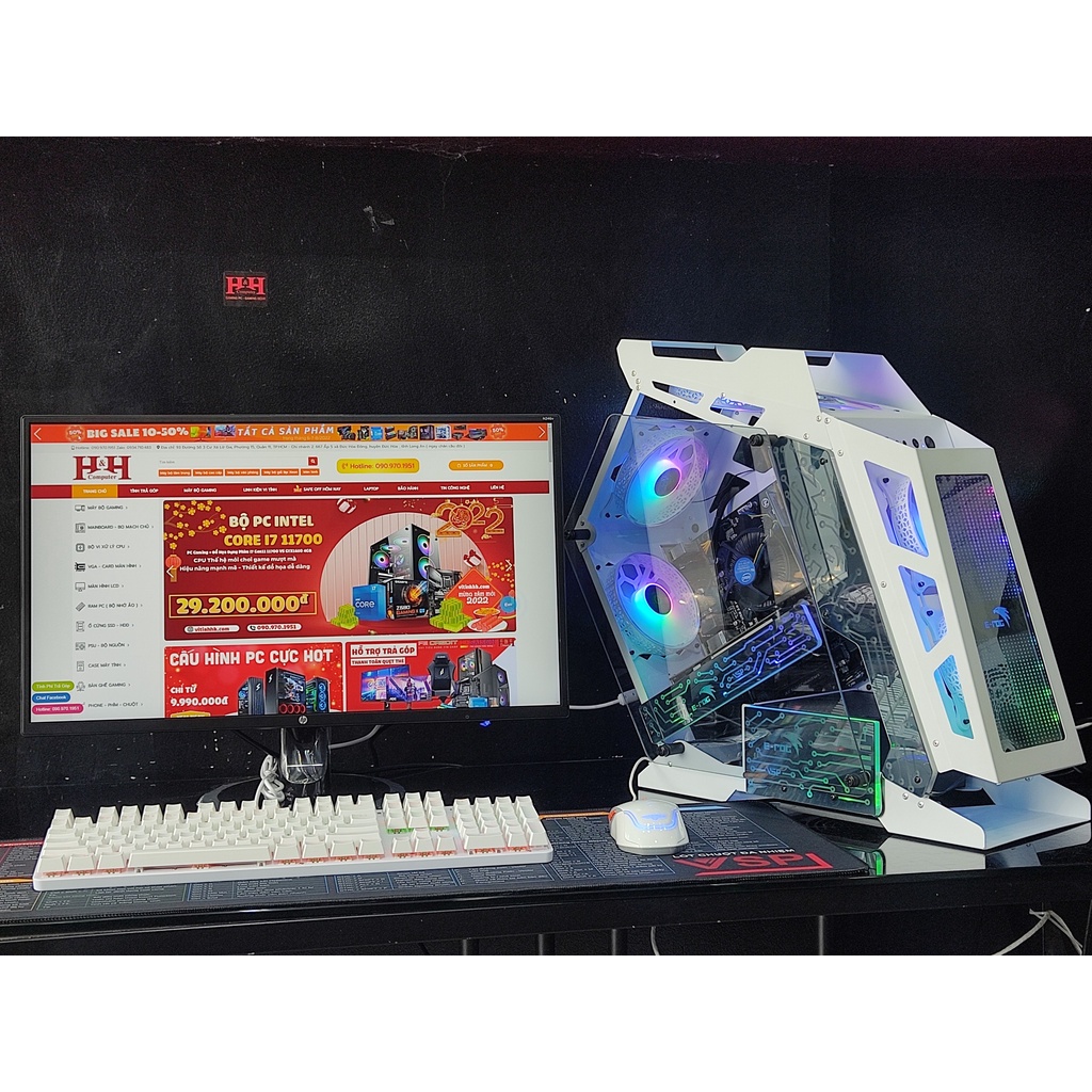 Case máy tính VSP E ROG ES8 Có sẵn 6 Fan Led RGB Chỉnh màu tùy ý - New 100%, Vỏ máy tính bàn