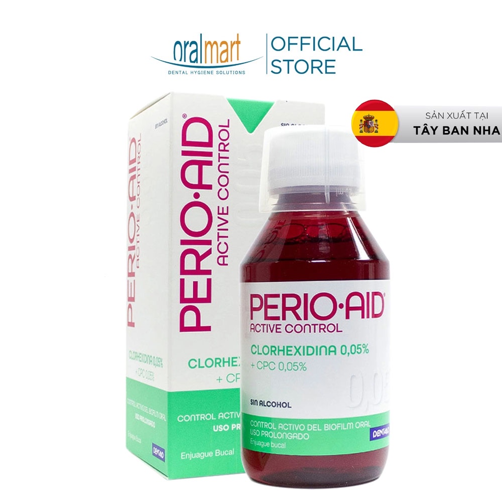Nước súc miệng kiểm soát nha chu, viêm quanh implant, hàng ngày có hương Perio Aid Active Control 150ml (không cồn)