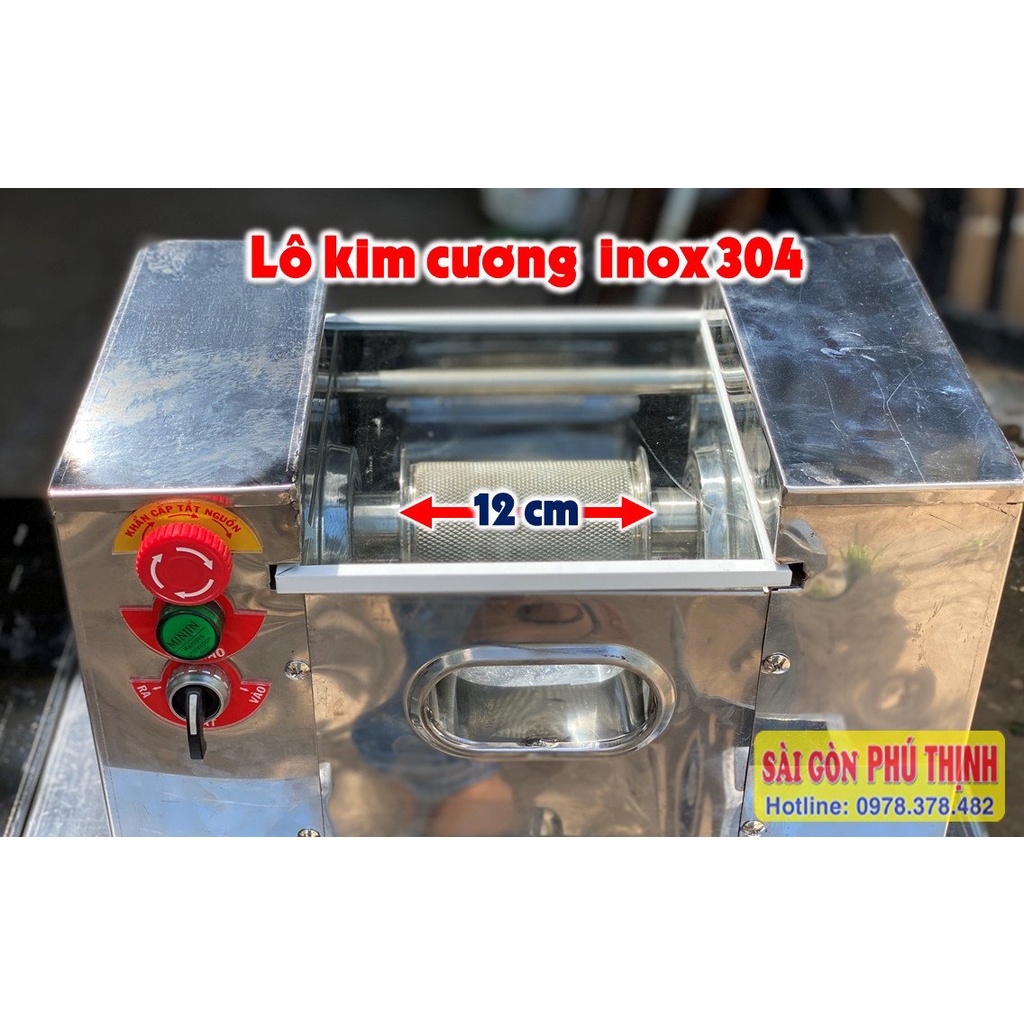 Xe nước mía tủ kính 3 rulo kim cương 2-3 cây 800w Pro