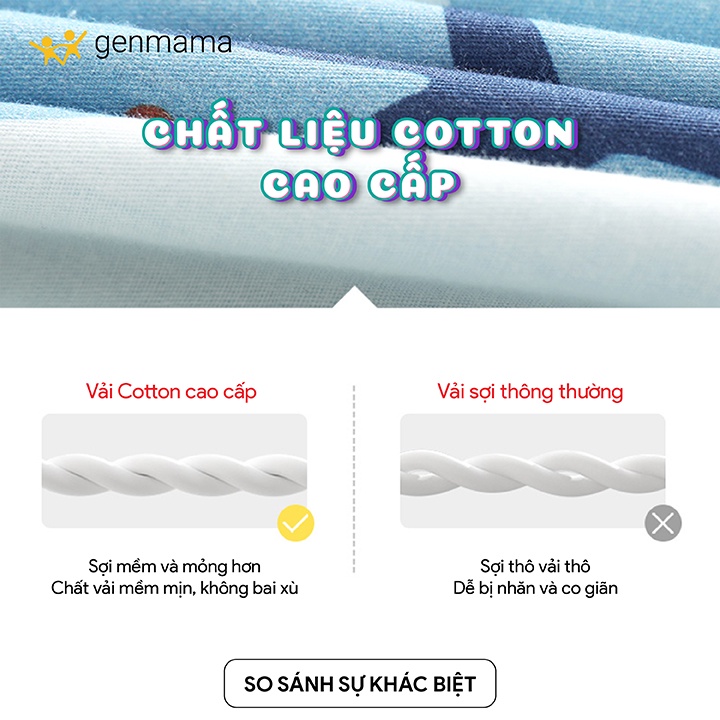 Quây cũi vải hoàng gia , quây xung quanh cũi bảo vệ bé chất liệu cotton GM-Q105 GENMAMA