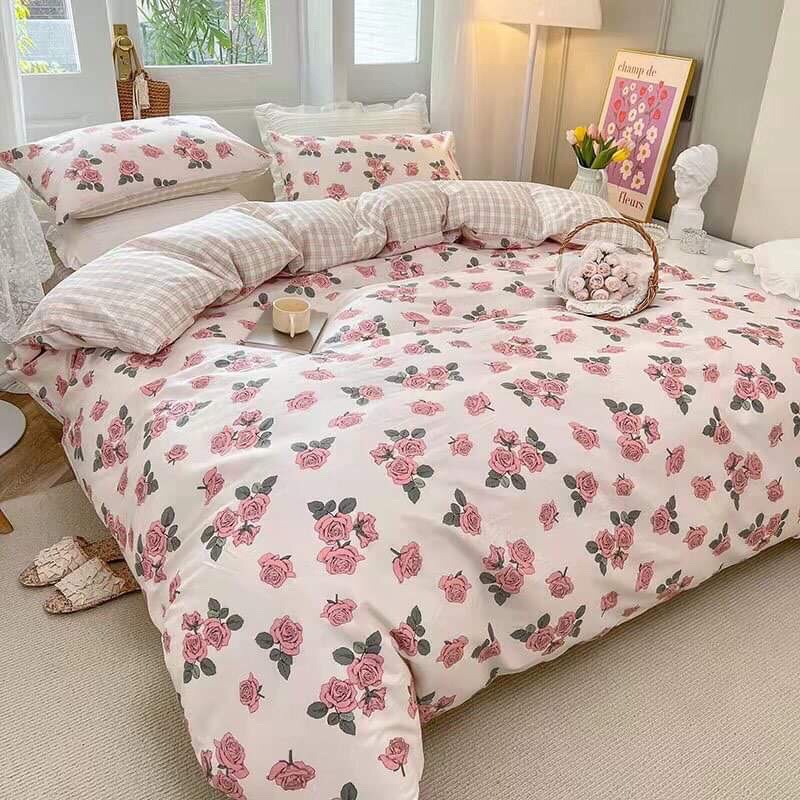 Bộ chăn ga Cotton Living 4 món 100% cotton hàng nhập