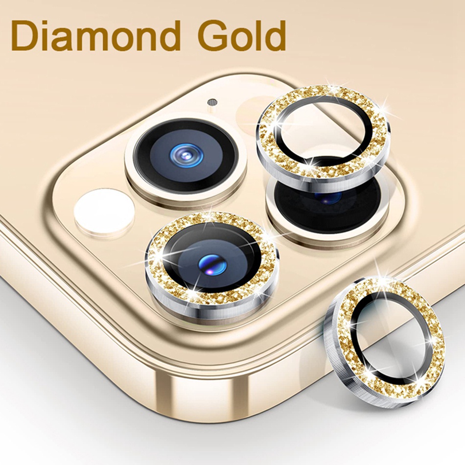 Kính Cường Lực Bảo Vệ Camera Phối Kim Tuyến Lấp Lánh Cho iPhone 14 13 12 Pro Max Plus Mini 14Pro 13Pro 11Pro Sự Bảo Vệ