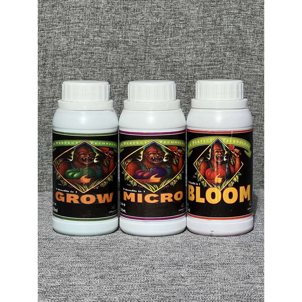 Phân Bón Advanced Nutrien - Base 3 Con Khỉ Grow Micro Bloom 100ml 250ml 500ml