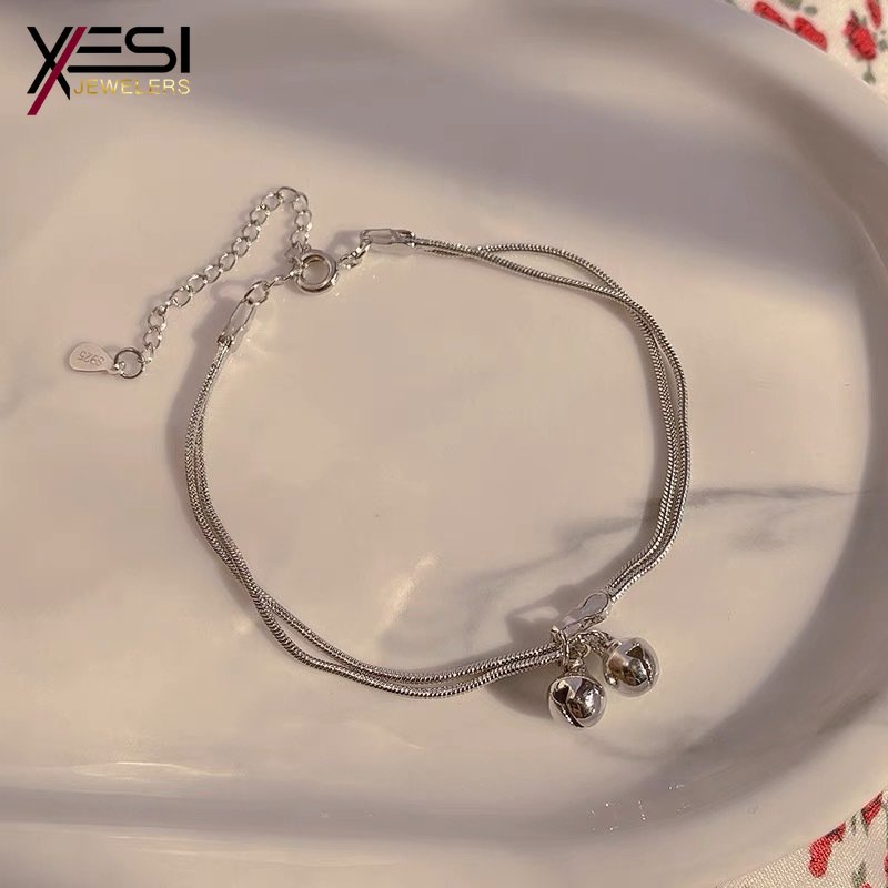 Vòng Đeo Tay Hai Chuông Đơn Giản Không Phai Màu Phong Cách Retro