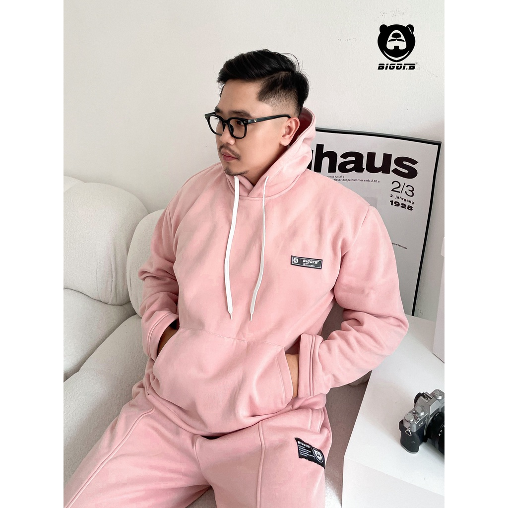 Set hoodie bigsize nam nỉ bông design by BIGGI.B , chất vải nhẹ mềm mại phom rộng siêu ấm thời trang BIGGIB