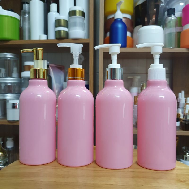 Chai đựng mỹ phẩm có thân tròn, vòi nhấn 300ml - dùng cho sữa tắm, gel, dầu gội