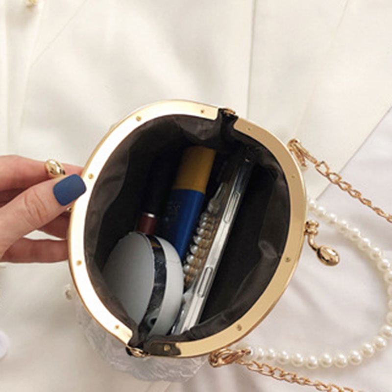 Túi Đeo Chéo Chuỗi Hạt Ngọc Trai Thời Trang Dự Tiệc Cho Nữ