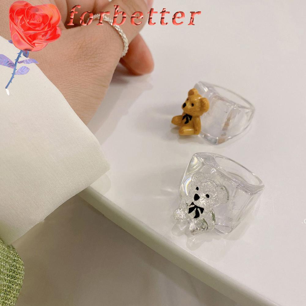 Nhẫn Đeo Tay Kim Loại Tạo Hình Gấu Dễ Thương Cho Nữ