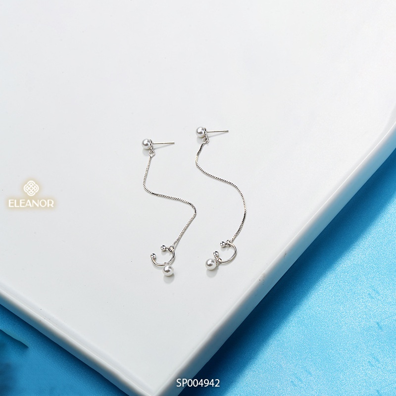 Bông tai nữ Eleanor Accessories gắn vành ngọc trai nhân tạo phụ kiên trang sức cá tính (1 chiếc)