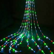 Dây Đèn Led Nháy Thả Rèm Mưa Rơi Nháy Thác Nước - Đèn Nháy Thả Mành, Trang Trí Cây Đẹp Lung Linh, Trang Trí Noel