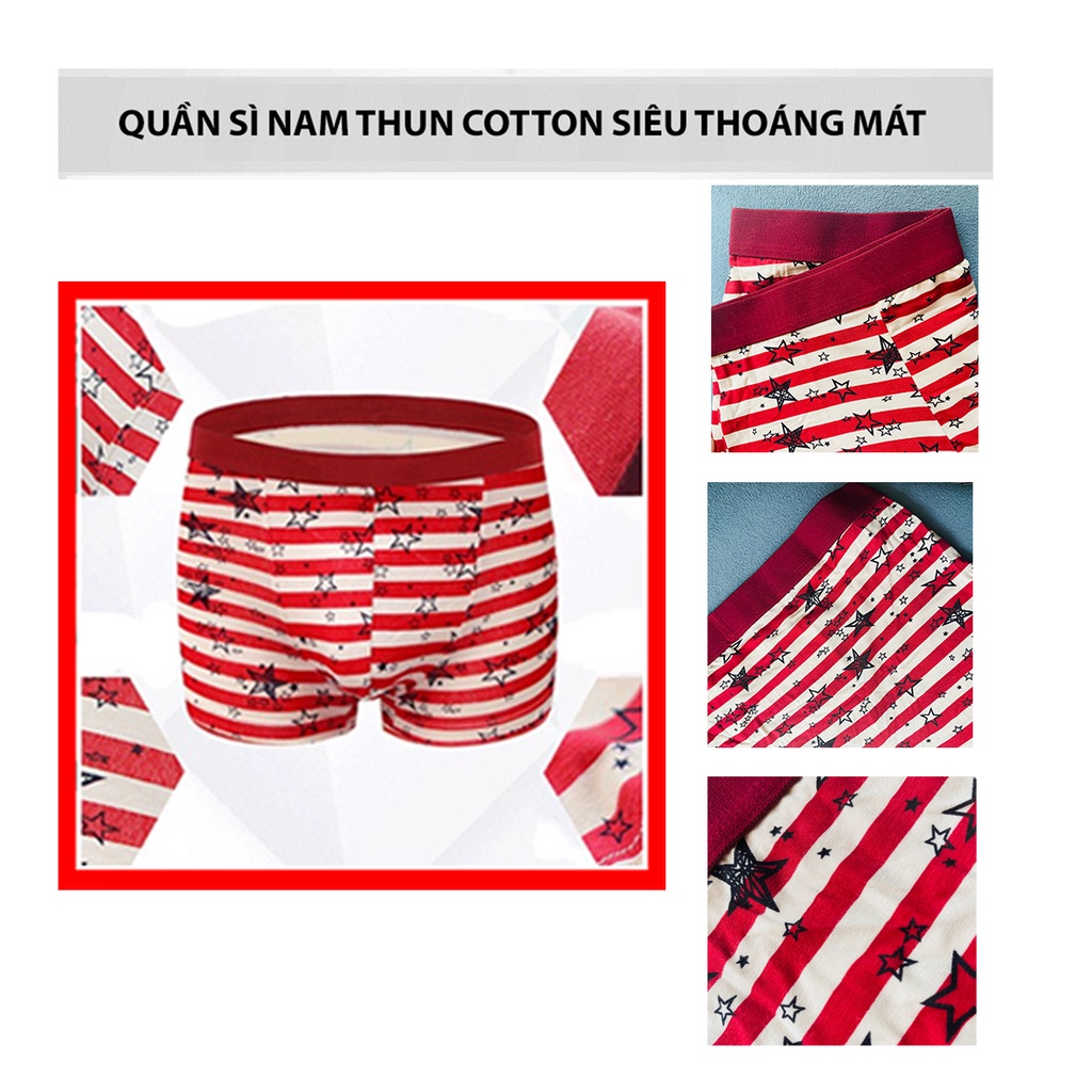 Quần boxer nam họa tiết SOC DO Paililong cotton thấm hút tốt, co giãn 4 chiều NPP Paililong.official