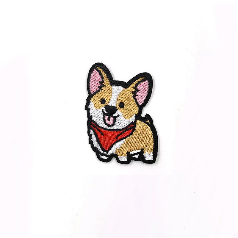 Sticker ủi thêu hình logo chú chó con Corgi Chibi dễ thương cute - Patch ủi quần áo balo H24