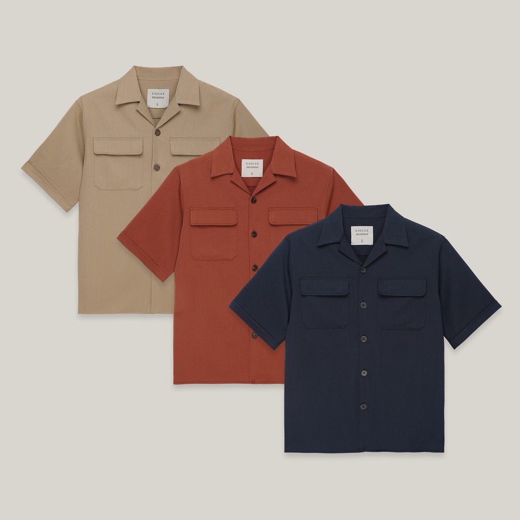 Áo Sơ Mi Cộc Tay Cổ Ve Nam UNICUS Eager Cuban Shirt
