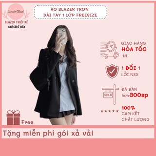 Áo Blazer 1 lớp tay dài màu trơn cho nữ Áo khoác chất tuyết mưa Junnie Closet