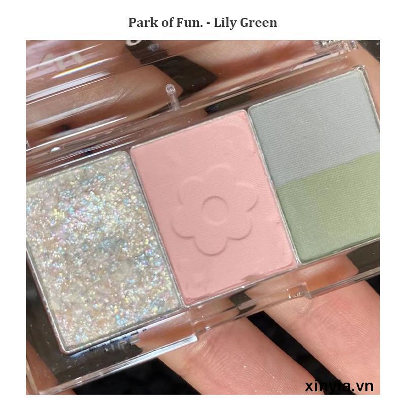 Bảng Phấn Mắt 3 Màu Lì Lấp Lánh Trang Điểm Đa Năng