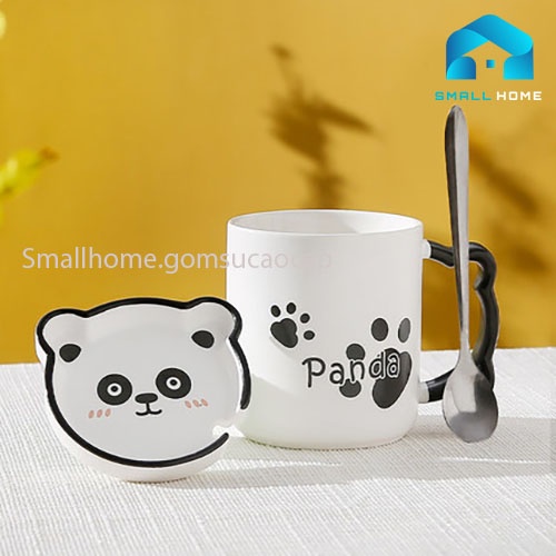 Cốc sứ Mark nắp đậy hình thú đáng yêu, dễ thương