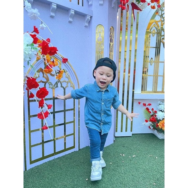 Áo sơ mi cho bé HM auth size 4m - 4y