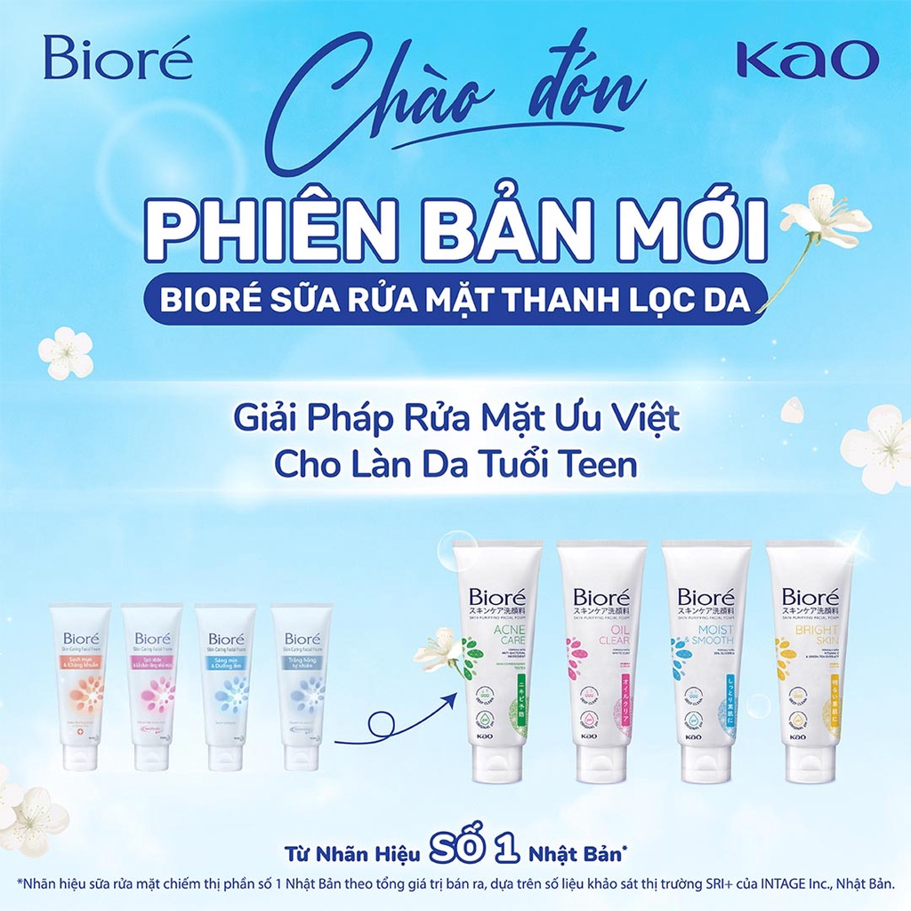 Sữa rửa mặt Bioré sạch mụn kháng khuẩn 100g