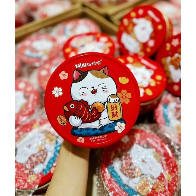 Hộp Bánh Mèo thiếc tròn