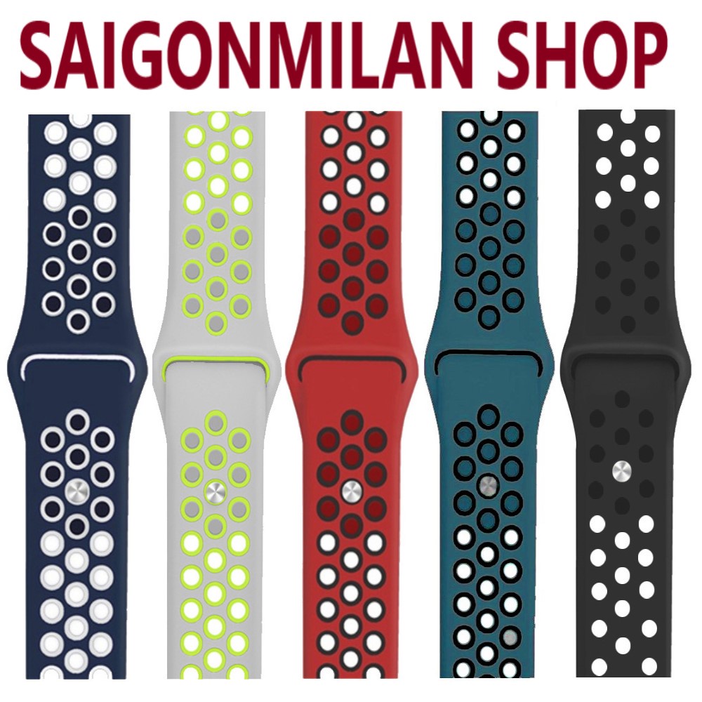 Dây Đeo Cao Su Chống Bẩn Nike Sport Apple Watch Series Pro/8/7/6/5/SE/4/3/2/1 Size 38-40-41-42-44-45-49mm