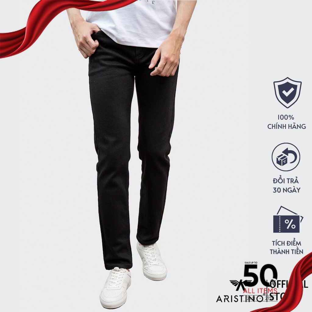 Quần jeans nam ARISTINO phom Slim fit tôn dáng, thiết kế tiện lợi, màu sắc nam tính - AJN00801