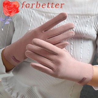 Găng tay vải nỉ màu trơn giữ ấm mùa đông cảm ứng màn hình thời trang Hàn Quốc cho nữ