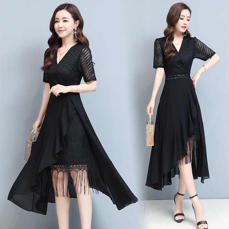 Áo Ren Ngắn Tay Cổ Chữ V Tua Rua Phong Cách Mới