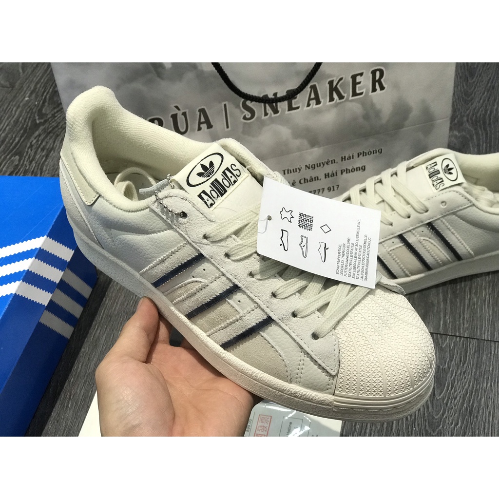 Siêu Phẩm Giày Thể Thao Sneaker Superstar Cloud White Mũi Sò Xám Da Lộn Aluminium Vivid Red Cao Cấp Ảnh Thật +Freeship
