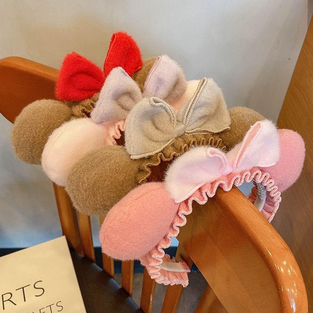 ANEMONE Băng Đô Cài Tóc Vải Bông Rộng Thắt Nơ Họa Tiết Hoạt Hình Sáng Tạo Thời Trang Cho Nữ