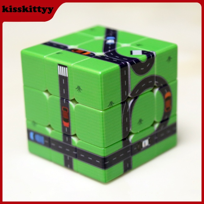 Đồ Chơi Khối Rubik 3x3 Thiết Kế Đường Xanh Lá Vui Nhộn Giáo Dục Sớm Cho Bé