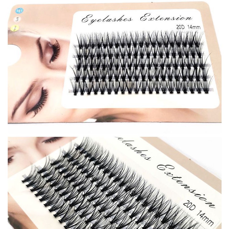 Set 100 Lông Mi Giả 20D Dày 8-16mm 0.07 Trang Điểm Tự Nhiên