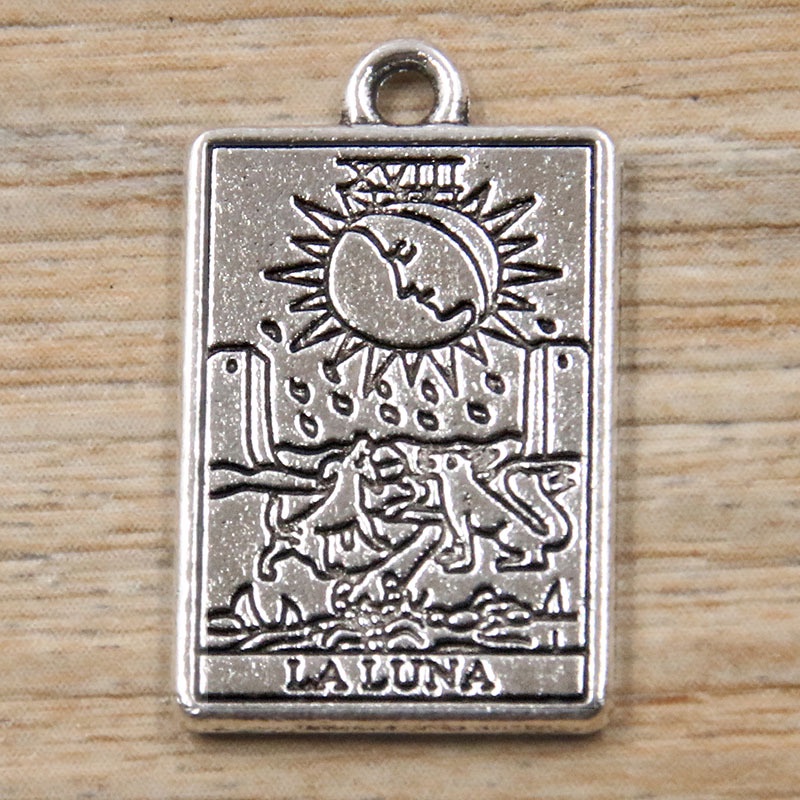 Mặt Dây Chuyền Lá Bài Tarot Bằng Hợp Kim Kẽm 14 * 23mm